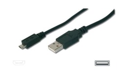 Cavo USB 2 A/micro B M/M 1.00m nero [AK-300110-010-S]