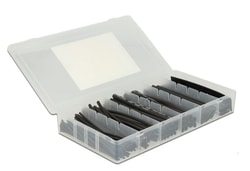 Guaina Termorestringente Delock Kit 100 Tubi Nero per Isolamento Cavi