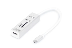 Hub usb Digitus Otg USB2.0 TypC 3 porte con card reader sd [DA-70243]