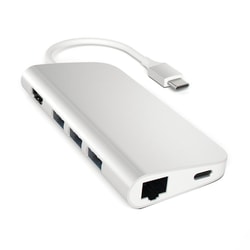 Hub Satechi Usb-C Multiport 4K Hdmi/Gigabit Ethernet/SD/microSD/3USB/USB-C argento