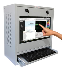 Armadio di sicurezza Techly per PC, monitor touch LCD e tastiera Grigio