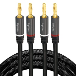 Cavo Altoparlanti Logilink 2x2 Spinotti a Banana Nero 5m