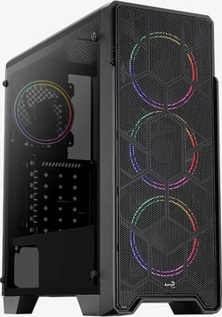 Case Aerocool PGS Ore Saturn FRGB-G-BK-V1 Mini tower Nero [AEROPGSORE-TG-3XFRGB]