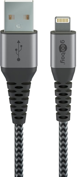 Cavo da Lightning goobay a USB A 1m Grigio siderale/Argento [49296]