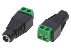 Adattatore alimentazione DC Techly 2.5x5.5mm Femmina Terminal Block 2 pin Nero/Verde