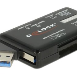 Card reader usb Delock Superspeed per CF/SD/MicroSD/MS/M2/xD Nero [91758]