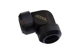 Raccordo a compressione Alphacool Icicle 13mm HardTube Presa a vite 90gradi L-Connector Tubi in ottone acrilico Nero [17444]