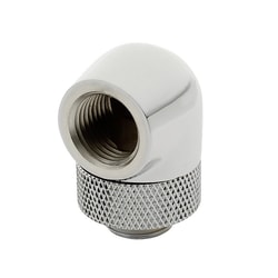 Raccordo watercooling XSPC rotante a 90 gradi G1/4" M/F Cromo [5060596651203]