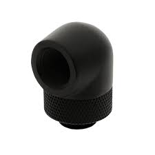 Raccordo watercooling XSPC rotante a 90 gradi G1/4" M/F Nero opaco [5060596651197]