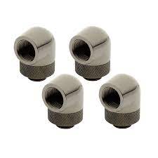 Raccordo watercooling XSPC rotante a 90 gradi G1/4" M/F/4pz/Nero cromato [5060596651340]