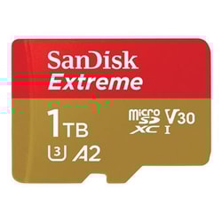 1TB Scheda microSDXC SanDisk Extreme 190/130 MB/s A2 C10 V30 con adattore Oro/rosso [SDSQXAV-1T00-GN6MA]