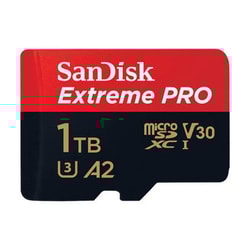 1TB Scheda microSDXC SanDisk Extreme Pro 200/140 MB/s A2 V30 con adattore Nero/rosso [SDSQXCD-1T00-GN6MA]