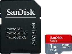 1TB Scheda MicroSDXC SanDisk Ultra 150MB/s Grigio/rosso [SDSQUAC-1T00-GN6MA]