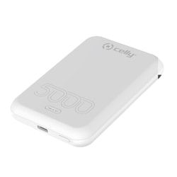 Batteria portatile Celly MagSafe wireless powerbank 5000mAh Bianco [MAGPB5000EVOWH]