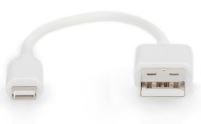 Cavo di ricarica Digitus DB-600106-020-W da fulmine a Usb-A 15cm/Bianco [AKASSTU00000002]