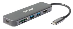 Docking station D-link DUB-2327 6in1 Usb-C/Usb-A/Hdmi/SD/microSD Grigio [DUB-2327]