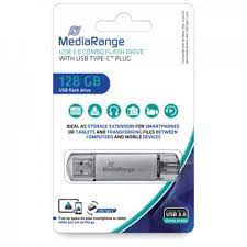 Pen Drive 128GB Mediarange MR938 USB 3.0/USB Tipo C Argento [MR938]