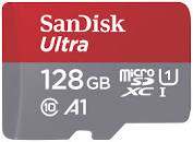 128GB Scheda microSDXC SanDisk Ultra Classe 10 Grigio/Rosso