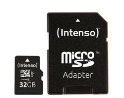 32GB Scheda microSDHC Intenso Premium Classe 10 45MB/s Nero [3423480]