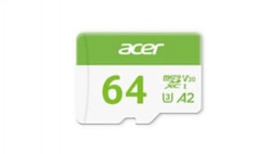 64GB Scheda MicroSD Acer MSC300 UHS-I Class 10 Verde/Bianco