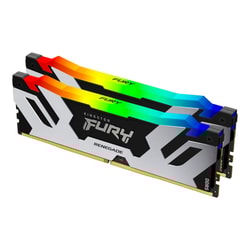 Ram DIMM DDR5 96GB Kingston Fury Renegade RGB KF560C32RSAK2-96 Kit 2x48GB 6000MHz CL32 1.35V Nero/Argento [KF560C32RSAK2-96]