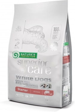 Cibo per cani Nature's Protection Superior Care White Dogs Grain Free Starter Salmon - dry food for white-coated puppies - 10 kg