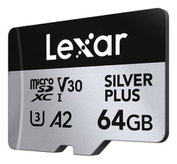 64GB Scheda MicroSDXC Lexar Professional Silver Plus UHS-I 205MB/s Classe 3 Nero/Argento [933060]