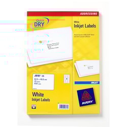 Etichette Avery inkjet bianche J8161-25fogli (18 etichette/foglio 63.5x46.6) quick dry [J8161-25]