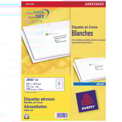 Etichette Avery inkjet bianche J8162-25fogli (16 etichette/foglio 99.1x33.9) quick dry [J8162-25]