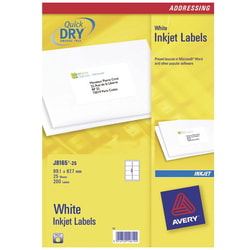 Etichette Avery inkjet bianche J8165-25fogli (8 etichette/foglio 99.1x67.7) quick dry [J8165-25]