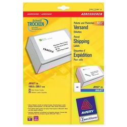 Etichette Avery inkjet bianche J8167-25fogli (1 etichette/foglio 199.6x289.1) quick dry [J8167-25]
