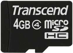 4GB Scheda MicroSDHC Transcend classe 4 [TS4GUSDHC4]