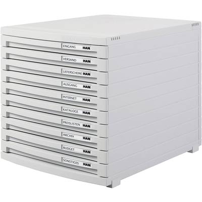 Han 1505 cassetti Box CONTUR, A4/B4/C4, 5 cassetti chiusi grigio scuro