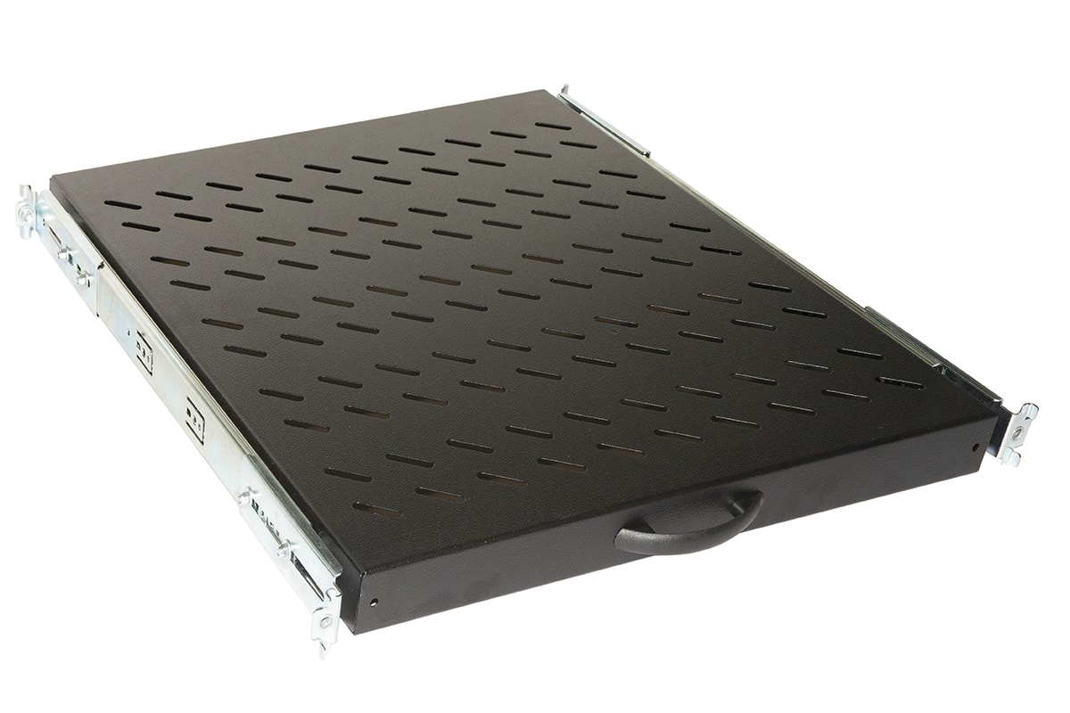 Ripiano Estraibile Per Armadio Rack 550mm - Mensola Telescopica 40kg Carico Nero - Foto 2